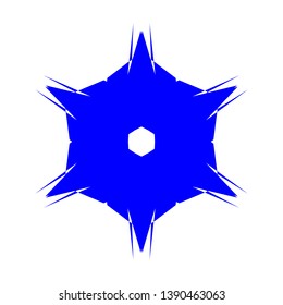 Blue Flowers / Pseudo-Snowflakes on white background. - Vector