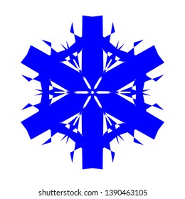 Blue Flowers / Pseudo-Snowflakes on white background. - Vector