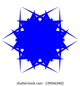 Blue Flowers / Pseudo-Snowflakes on white background. - Vector