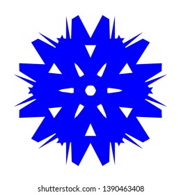 Blue Flowers / Pseudo-Snowflakes on white background. - Vector