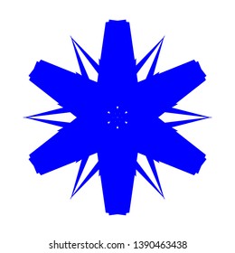 Blue Flowers / Pseudo-Snowflakes on white background. - Vector