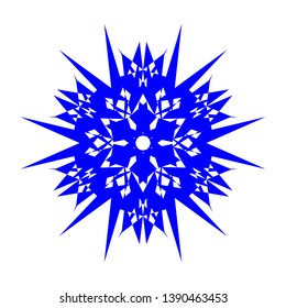Blue Flowers / Pseudo-Snowflakes on white background. - Vector
