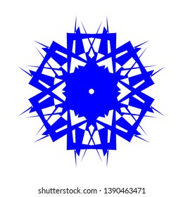 Blue Flowers / Pseudo-Snowflakes on white background. - Vector