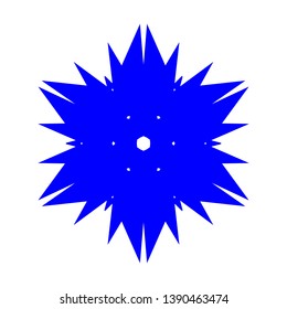Blue Flowers / Pseudo-Snowflakes on white background. - Vector