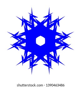 Blue Flowers / Pseudo-Snowflakes on white background. - Vector