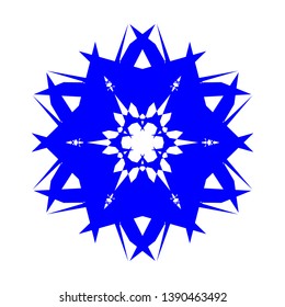 Blue Flowers / Pseudo-Snowflakes on white background. - Vector