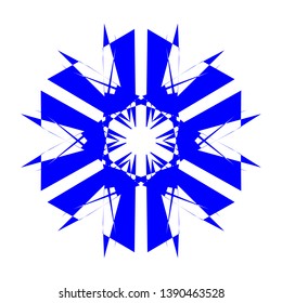 Blue Flowers / Pseudo-Snowflakes on white background. - Vector