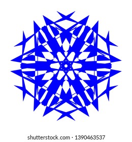 Blue Flowers / Pseudo-Snowflakes on white background. - Vector