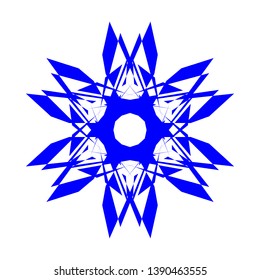 Blue Flowers / Pseudo-Snowflakes on white background. - Vector