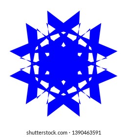 Blue Flowers / Pseudo-Snowflakes on white background. - Vector