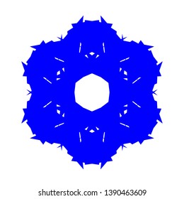 Blue Flowers / Pseudo-Snowflakes on white background. - Vector