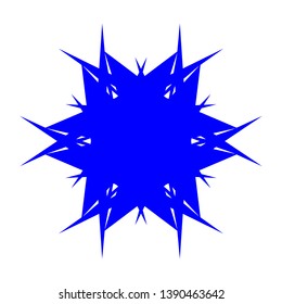 Blue Flowers / Pseudo-Snowflakes on white background. - Vector