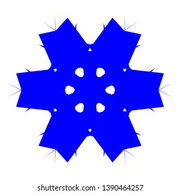 Blue Flowers / Pseudo-Snowflakes on white background. - Vector