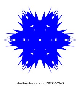 Blue Flowers / Pseudo-Snowflakes on white background. - Vector