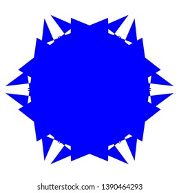 Blue Flowers / Pseudo-Snowflakes on white background. - Vector