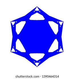 Blue Flowers / Pseudo-Snowflakes on white background. - Vector