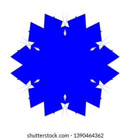 Blue Flowers / Pseudo-Snowflakes on white background. - Vector