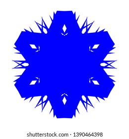 Blue Flowers / Pseudo-Snowflakes on white background. - Vector