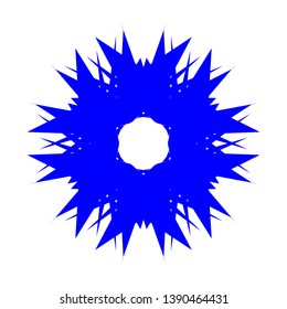 Blue Flowers / Pseudo-Snowflakes on white background. - Vector