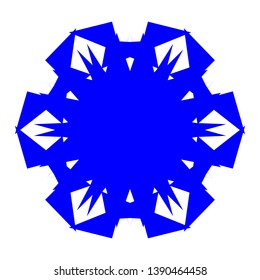 Blue Flowers / Pseudo-Snowflakes on white background. - Vector