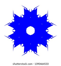 Blue Flowers / Pseudo-Snowflakes on white background. - Vector