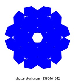 Blue Flowers / Pseudo-Snowflakes on white background. - Vector