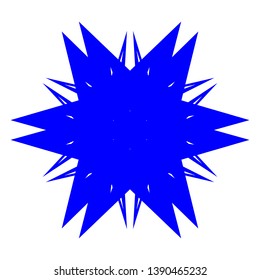 Blue Flowers / Pseudo-Snowflakes on white background. - Vector