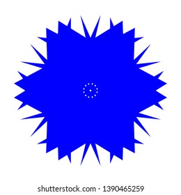 Blue Flowers / Pseudo-Snowflakes on white background. - Vector
