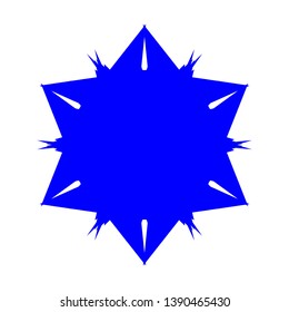 Blue Flowers / Pseudo-Snowflakes on white background. - Vector