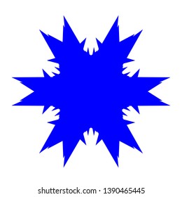 Blue Flowers / Pseudo-Snowflakes on white background. - Vector