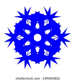 Blue Flowers / Pseudo-Snowflakes on white background. - Vector