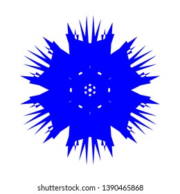 Blue Flowers / Pseudo-Snowflakes on white background. - Vector