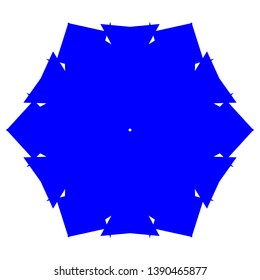 Blue Flowers / Pseudo-Snowflakes on white background. - Vector