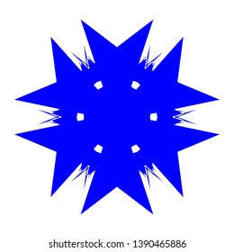 Blue Flowers / Pseudo-Snowflakes on white background. - Vector