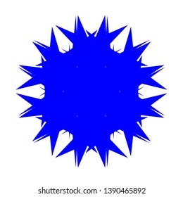 Blue Flowers / Pseudo-Snowflakes on white background. - Vector