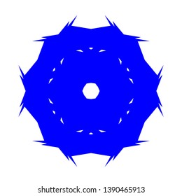 Blue Flowers / Pseudo-Snowflakes on white background. - Vector