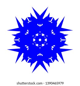 Blue Flowers / Pseudo-Snowflakes on white background. - Vector
