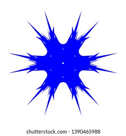 Blue Flowers / Pseudo-Snowflakes on white background. - Vector