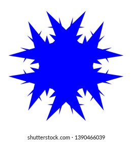 Blue Flowers / Pseudo-Snowflakes on white background. - Vector