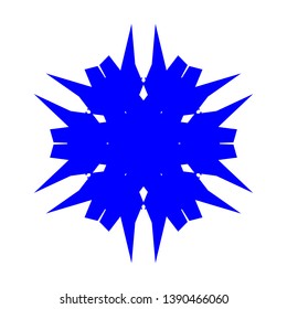 Blue Flowers / Pseudo-Snowflakes on white background. - Vector