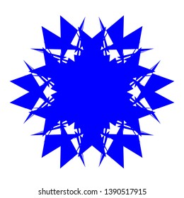 Blue Flowers / Pseudo-Snowflakes on white background. - Vector