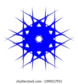 Blue Flowers / Pseudo-Snowflakes on white background. - Vector