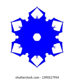 Blue Flowers / Pseudo-Snowflakes on white background. - Vector