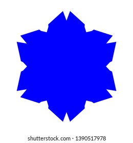 Blue Flowers / Pseudo-Snowflakes on white background. - Vector