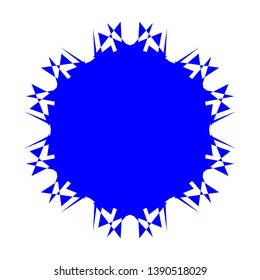 Blue Flowers / Pseudo-Snowflakes on white background. - Vector