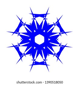 Blue Flowers / Pseudo-Snowflakes on white background. - Vector