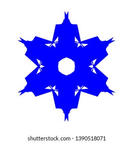 Blue Flowers / Pseudo-Snowflakes on white background. - Vector