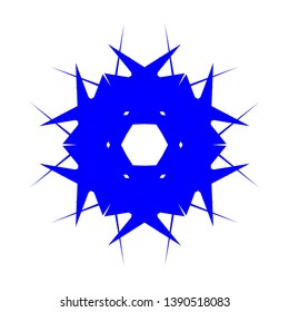 Blue Flowers / Pseudo-Snowflakes on white background. - Vector