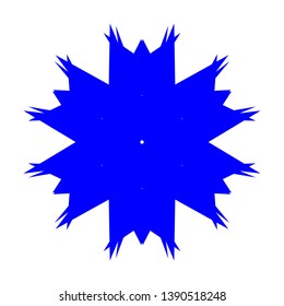 Blue Flowers / Pseudo-Snowflakes on white background. - Vector