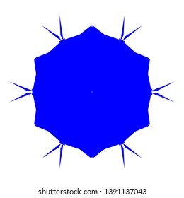 Blue Flowers / Pseudo-Snowflakes on white background. - Vector